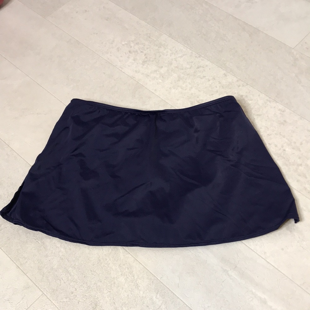 Liz Claiborne Swim Skirt Sz M Blue Skort Navy - Picture 2 of 7